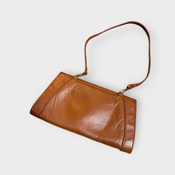 Vintage 1970s Pierre Cardin Paris Brown Leather Handbag / Shoulder Bag - Picture 4 of 7